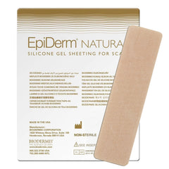 Biodermis Epiderm scar sheet packaging highlighting premium silicone for effective scar care.