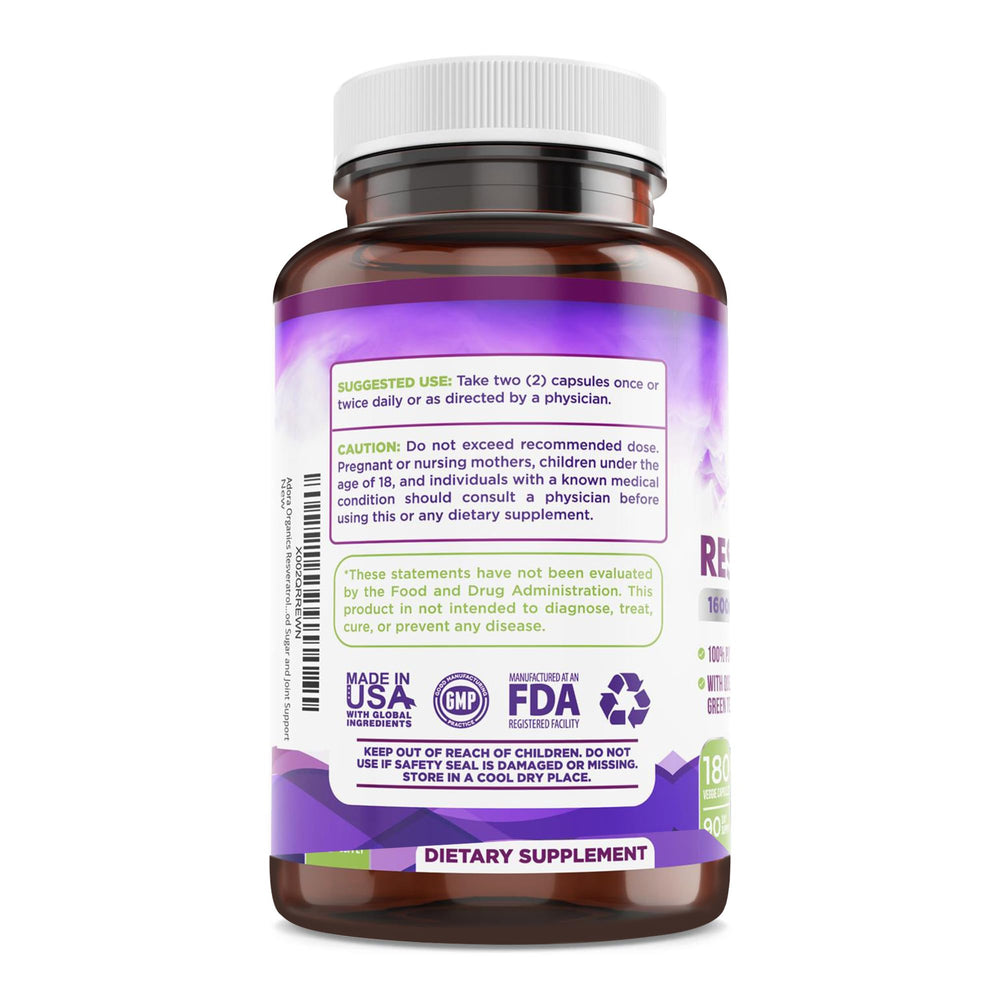 Biodora Resveratrol with Acai extract for antioxidant-rich blend.