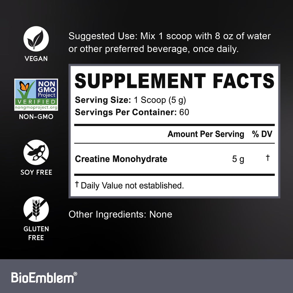 BioEmblem creatine dissolving in water before workouts.