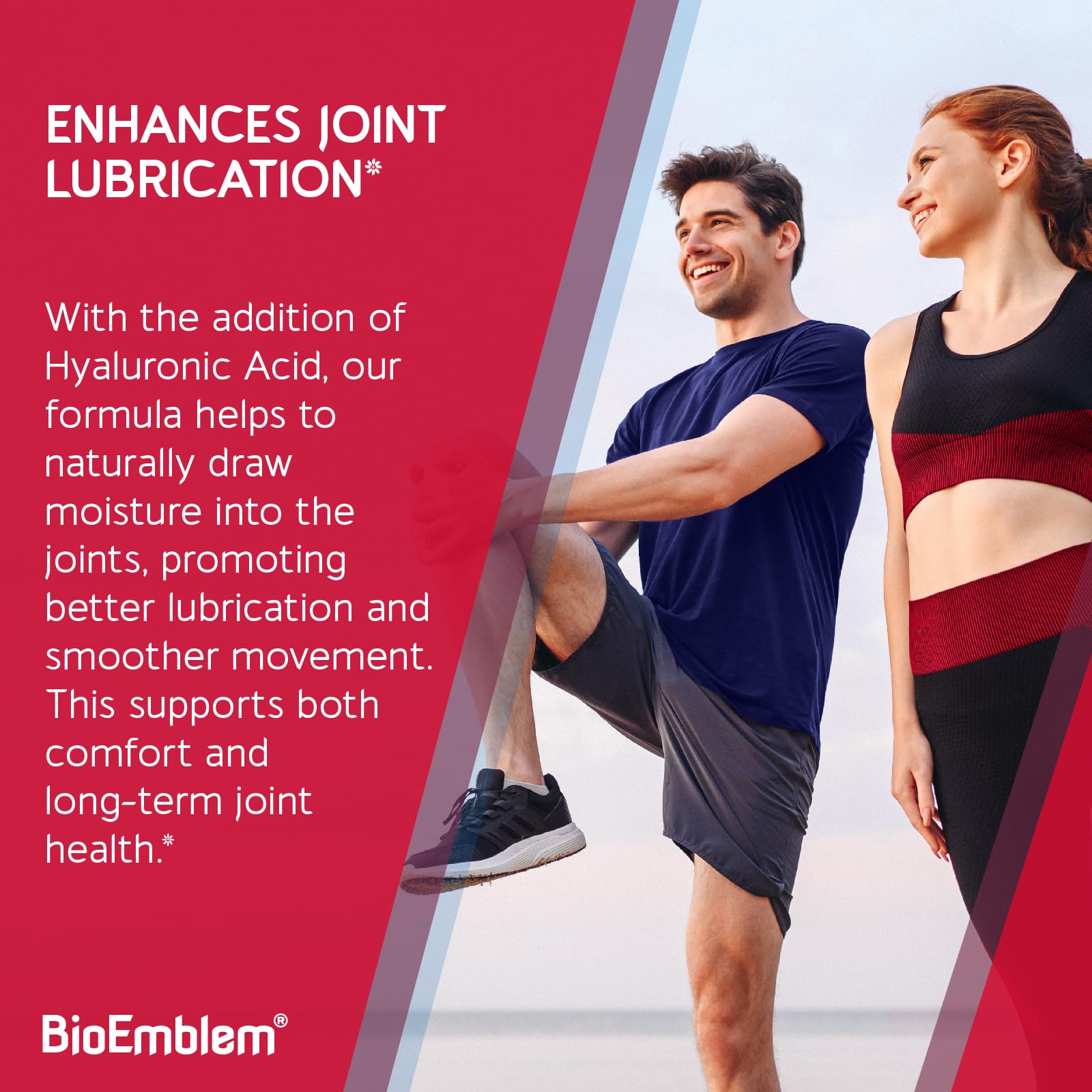BioEmblem Joint Support label emphasizes non-GMO formula for purer joint health.