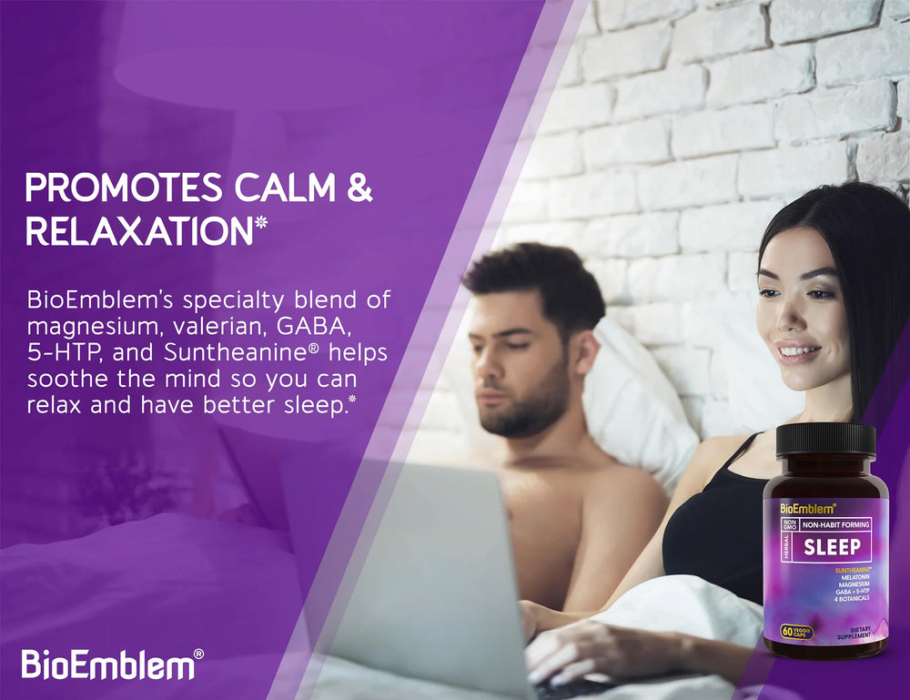 BioEmblem Sleep Aid on a bedside nightstand ready for nightly use