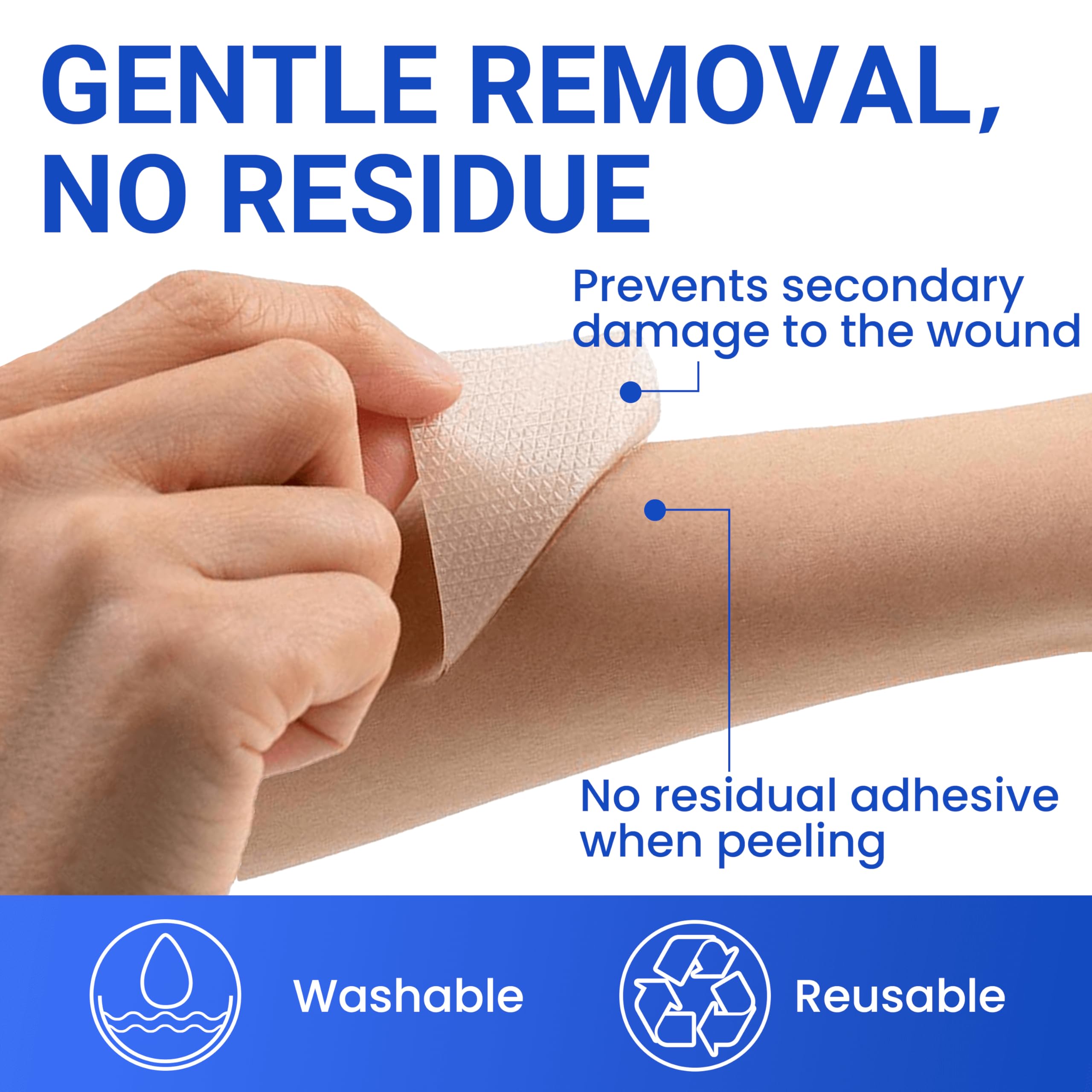 Bioemmalab gentle peel-and-stick removal protects healing skin.