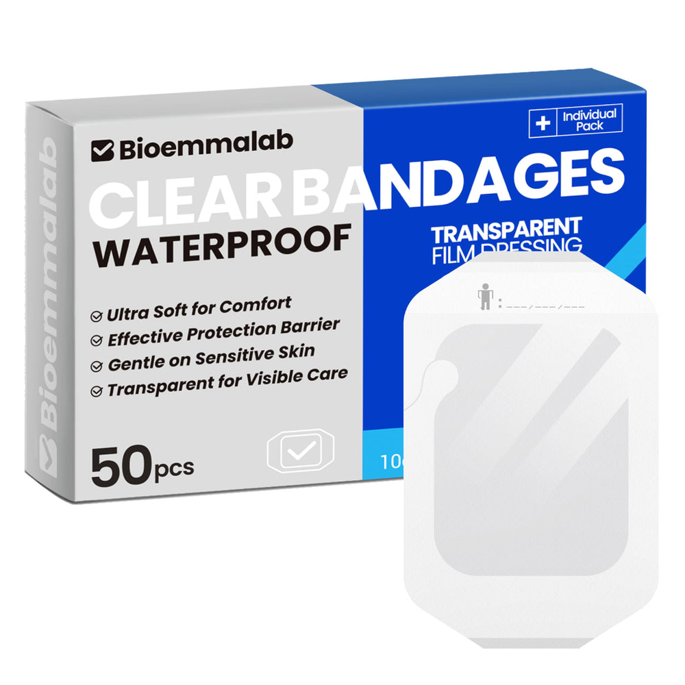 Bioemmalab large waterproof bandage suitable for post‑op coverage and tattoos.