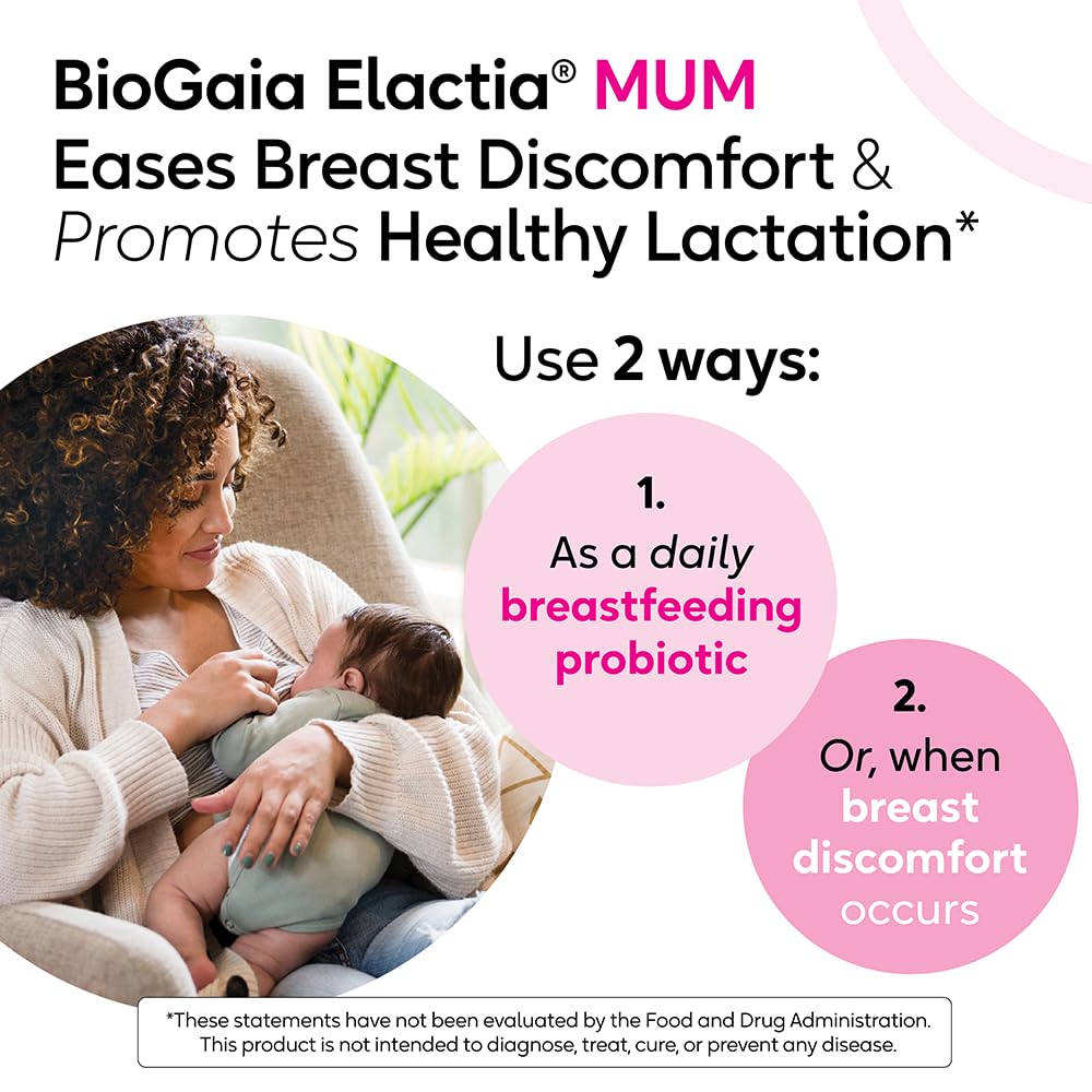 BioGaia Elactia mother and baby use scene highlights gentle lactation support