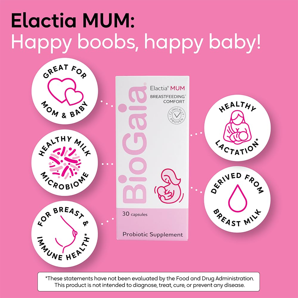 BioGaia Elactia organic-label image emphasizes certified organic probiotic