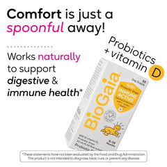 BioGaia Immune Active drops pipette for precise dosing and vitamin D delivery.