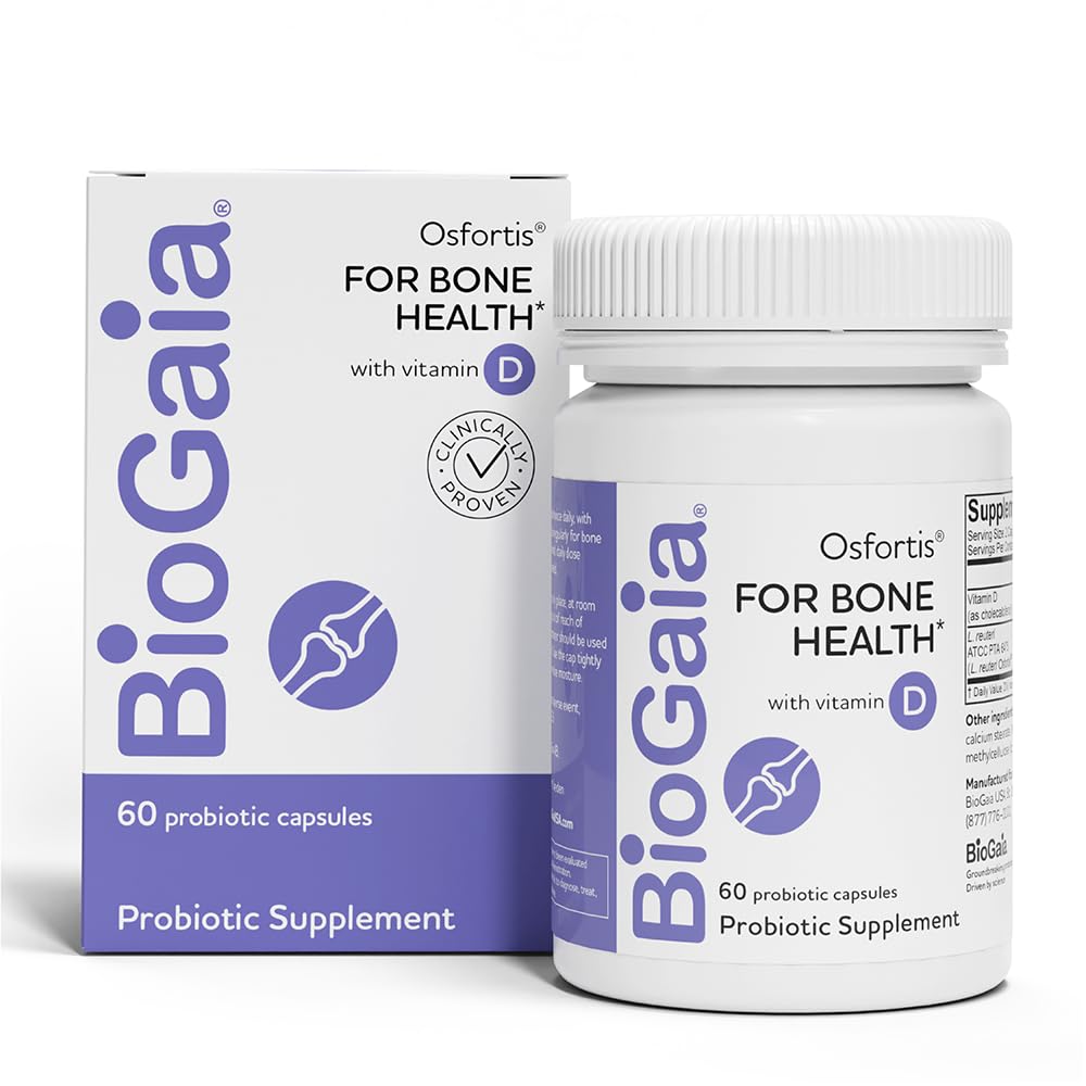 BioGaia Osfortis bottle front highlighting daily bone health and immune balance