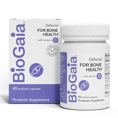 BioGaia Osfortis bottle front highlighting daily bone health and immune balance
