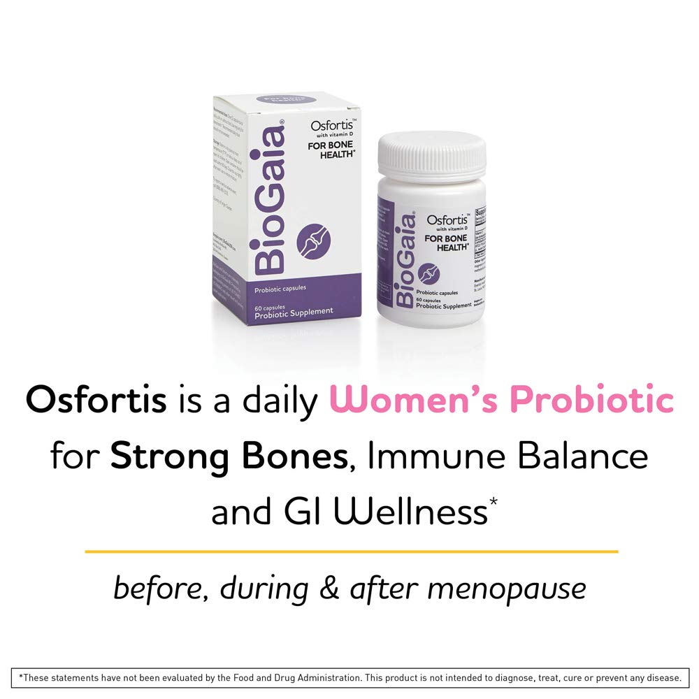 BioGaia Osfortis capsules closeup emphasizing easy daily GI wellness routine
