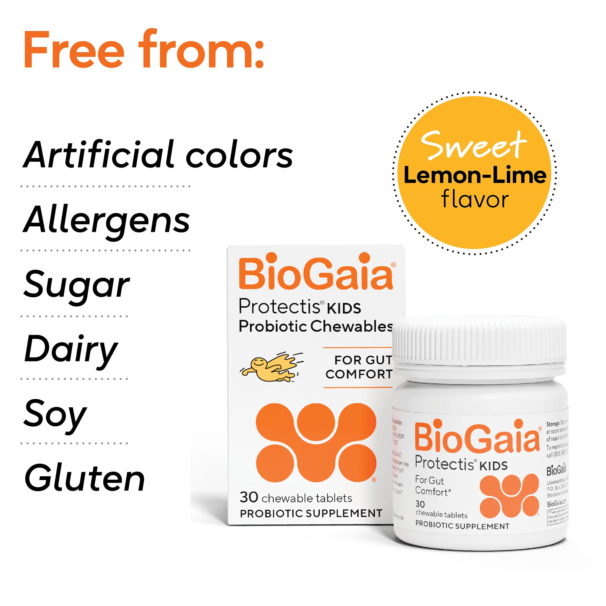 BioGaia Protectis 30-tablet pack emphasizes one tablet per day for convenience.