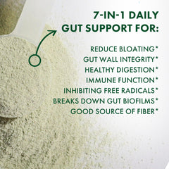 BIOHM Digestive Greens powder scoop shown for easy daily serving.