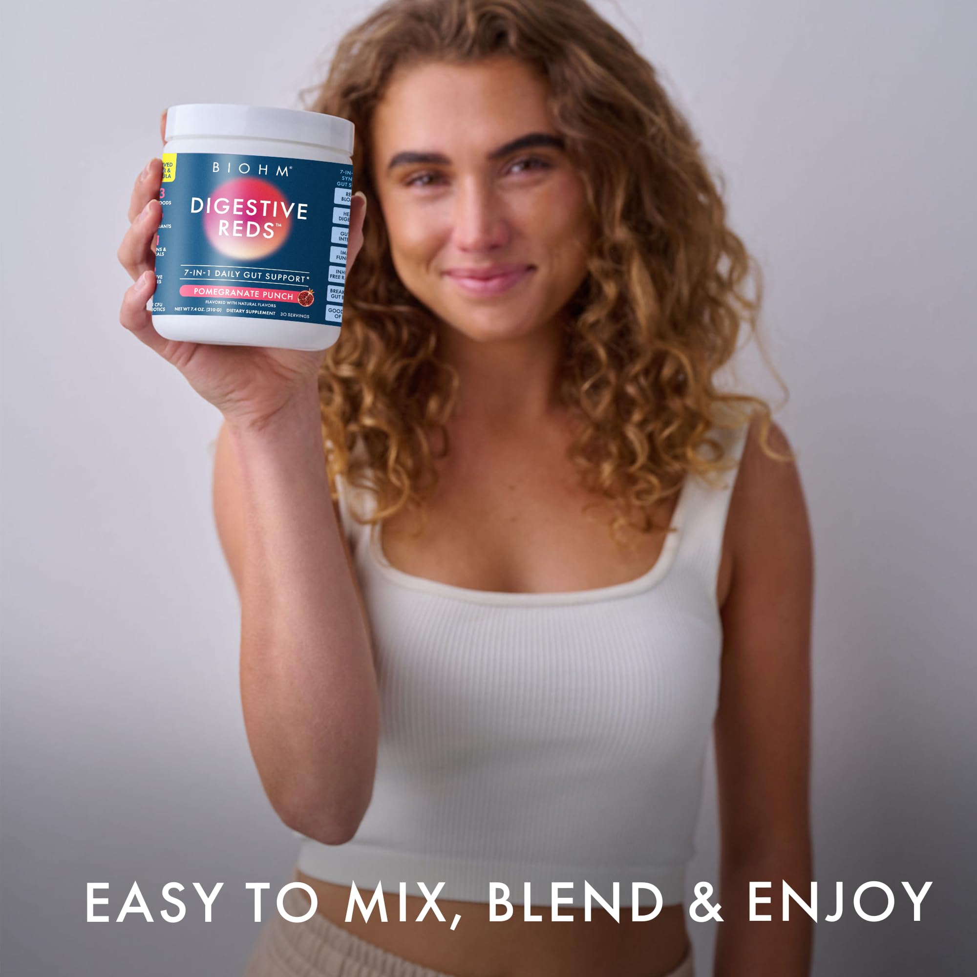 BIOHM Digestive Reds red berry flavor ready for daily use