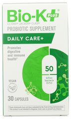 Bio-K Plus Dailycare bottle front with 50B CFU probiotics for daily use