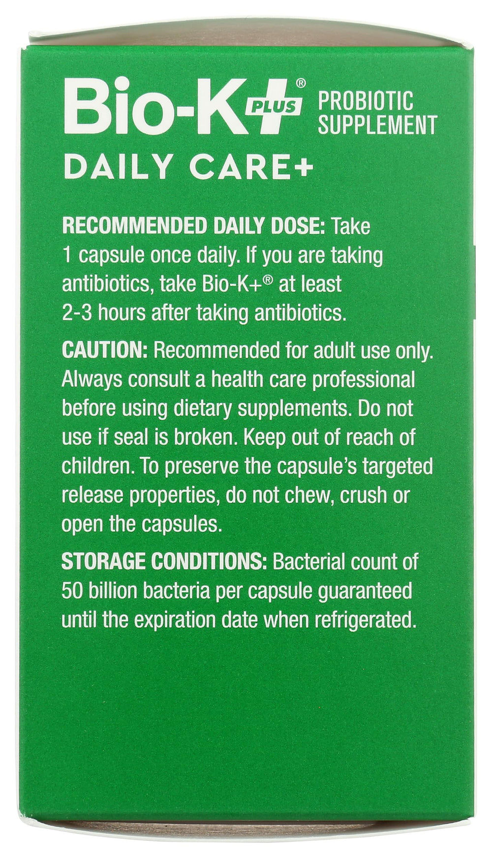 Bio-K Plus Dailycare bottle top view for quick daily use