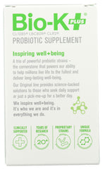 Bio-K Plus Dailycare capsule closeup highlighting vegan gluten-free capsules