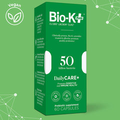 Bio-K Plus PROBIOTIC Daily 50BIL capsules ready for daily use