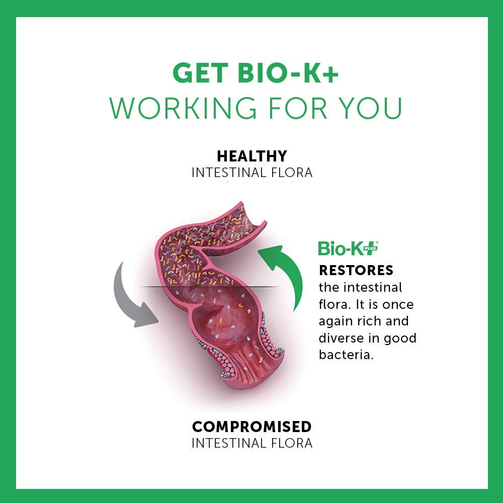 Bio-K Plus PROBIOTIC Daily 50BIL dose pour demonstrates simple daily dosing