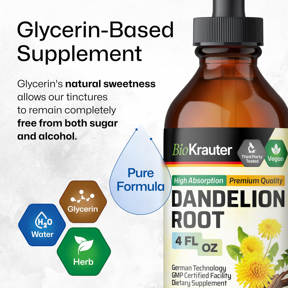 BIO KRAUTER Dandelion Root non-alcohol vegan logo showcase.
