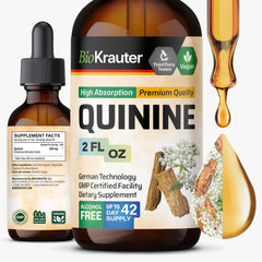 BIO KRAUTER Quinine tincture bottle ready for daily leg cramp support.