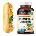 BIO KRAUTER Turmeric + Boswellia Capsules – 2000 mg Blend, Vegan, 100 Count with Black Pepper