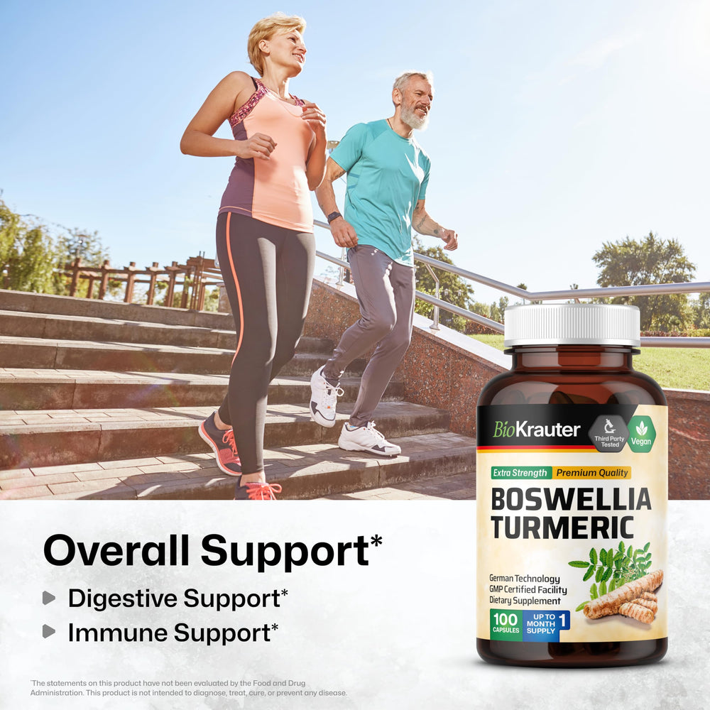 BIO KRAUTER turmeric-boswellia capsules label highlights natural ingredients