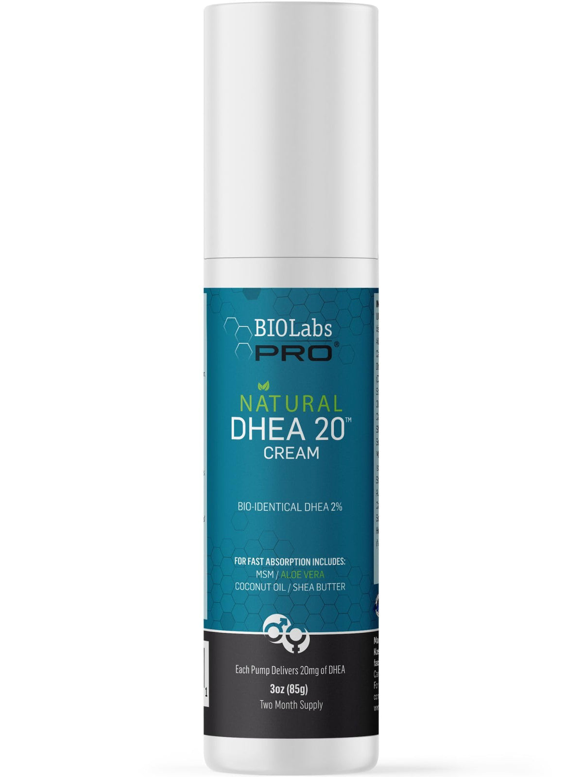 BIOLABS PRO DHEA cream 3oz bottle for easy at-home application