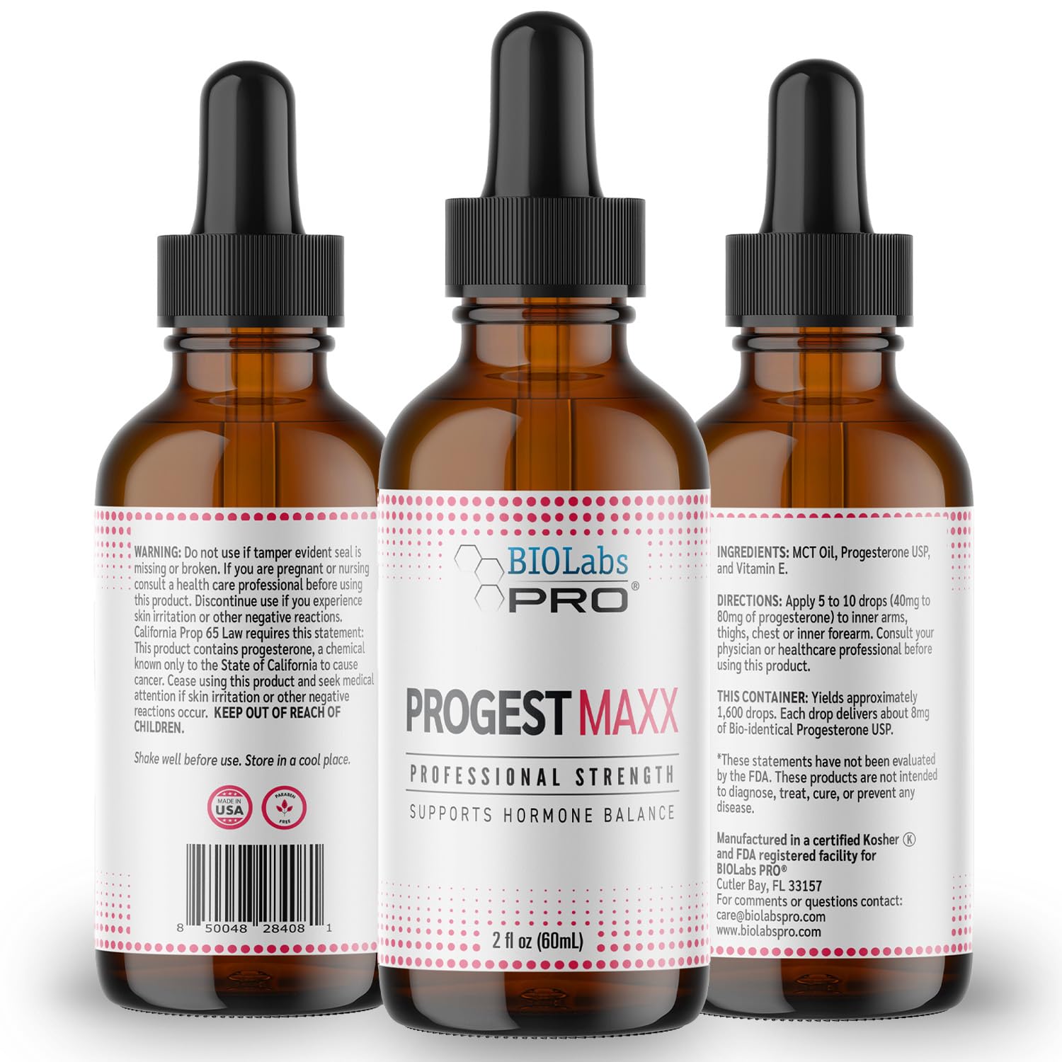 Close-up shows Progest MAXX bottle pump ready for precise dosing.
