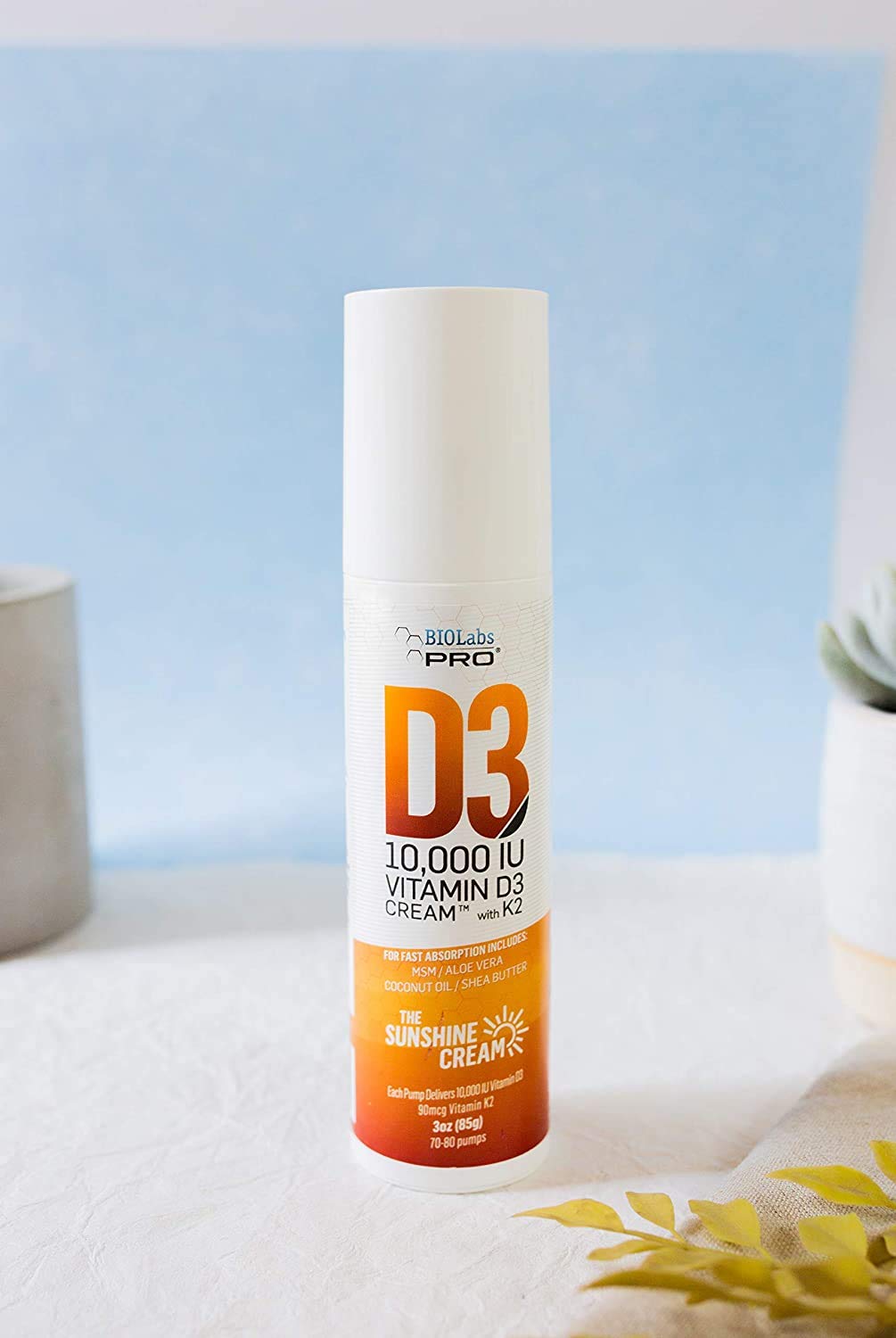 BIOLABS PRO Vitamin D3 cream massage application on skin