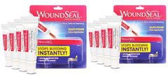 Biolife WoundSeal powder bottle close-up showing fast sealing action for minor wounds.