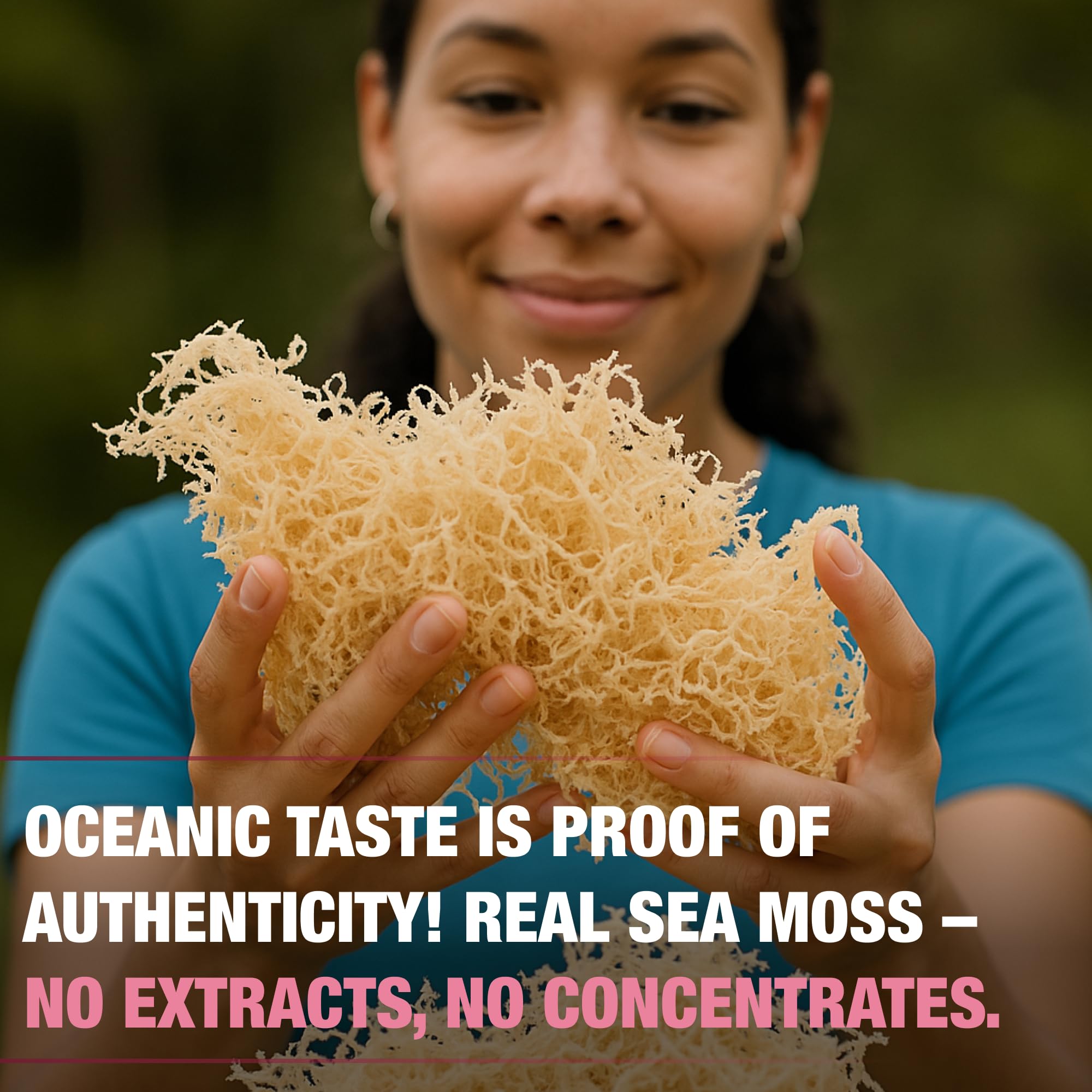 Made in USA Biolore sea moss gel on kitchen counter.