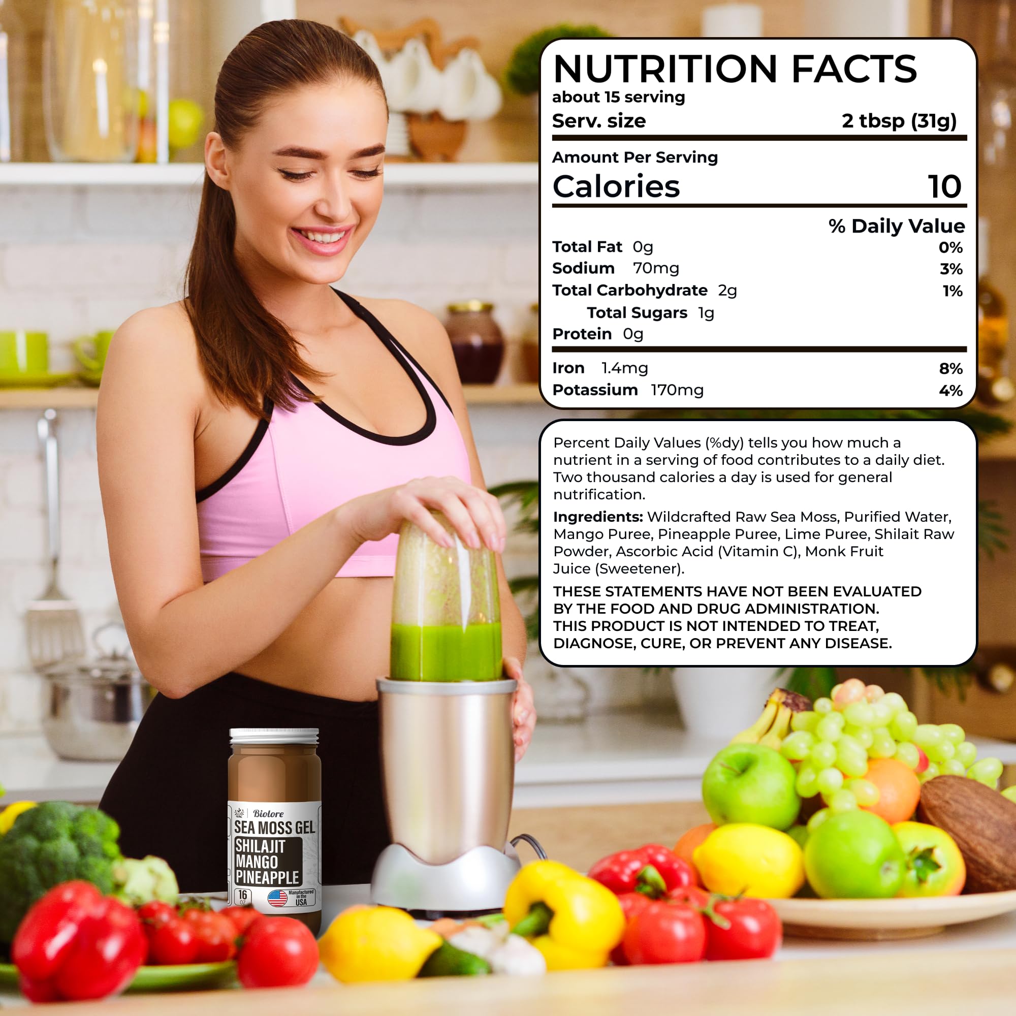 Biolore vegan, gluten-free gel with no added sugar for clean nutrition