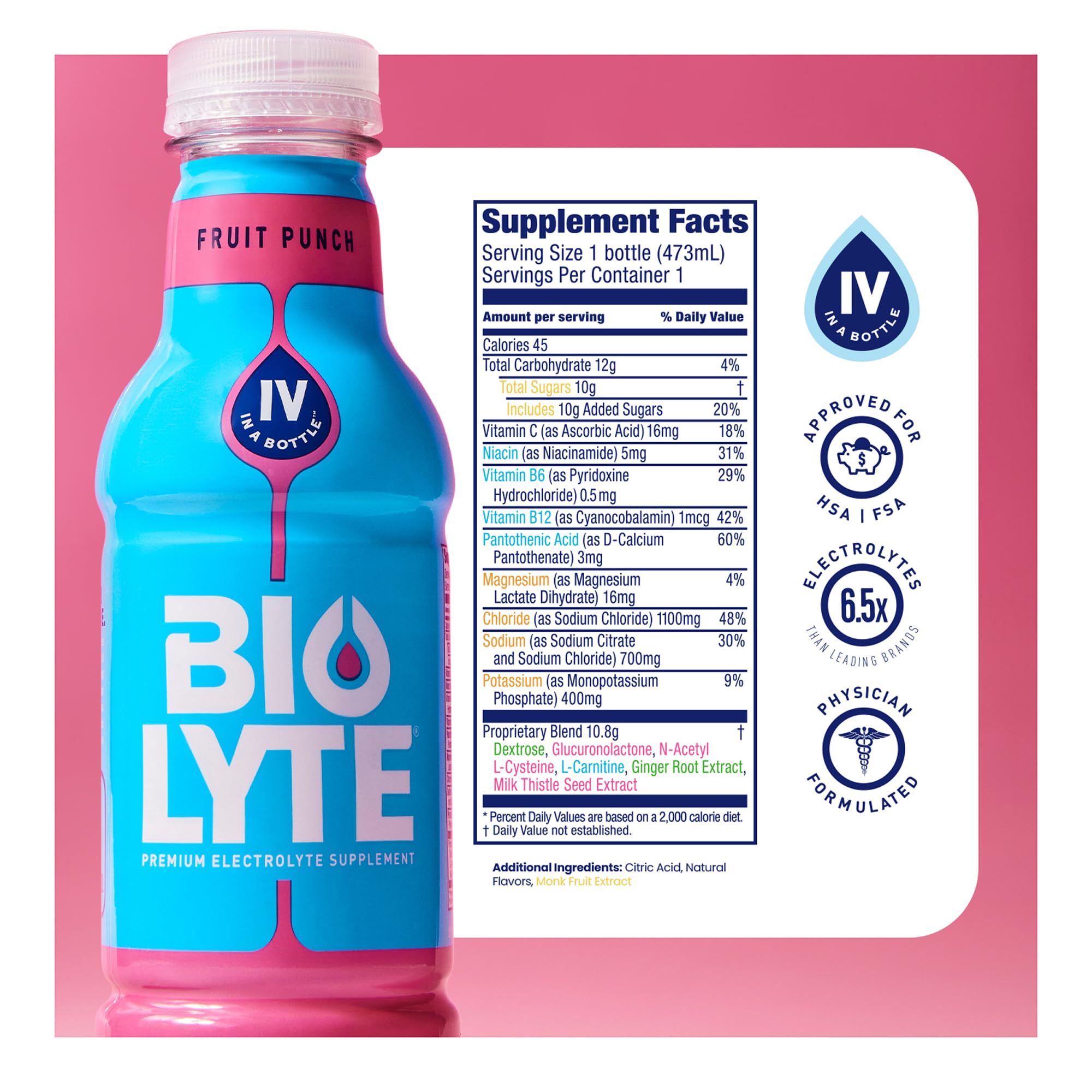BIOLYTE in a glass ready to provide gentle energy and hydration.