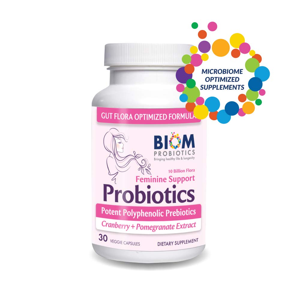 Biom Complete Feminine Balance bottle-front image emphasizing daily probiotic intake.
