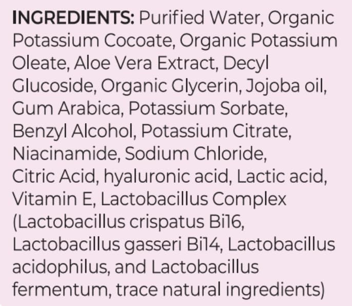Biom Probiotics plant-based ingredients diagram conveys gentle care.