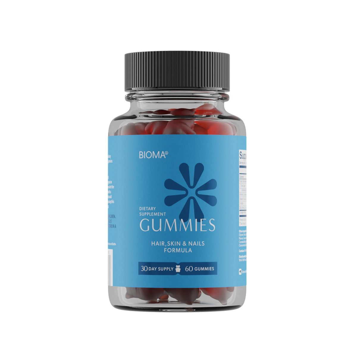 BIOMA Beauty Gummies bottle front view for daily hair, skin, and nails support