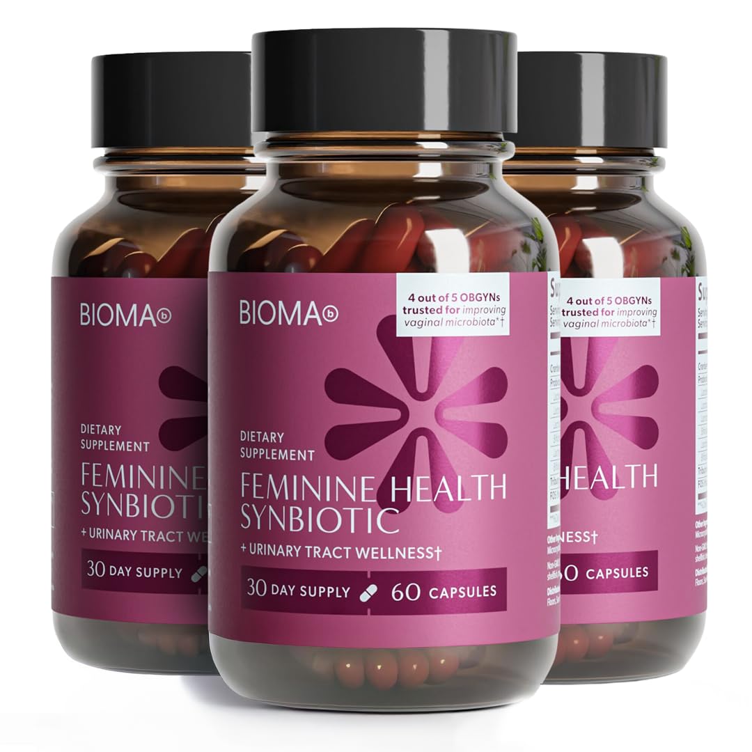 BIOMA Feminine Health Synbiotic bottle for daily vaginal and urinary wellness.