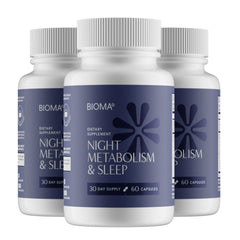 BIOMA Night Metabolism & Sleep bottle ready for your nightly routine and calm evenings.