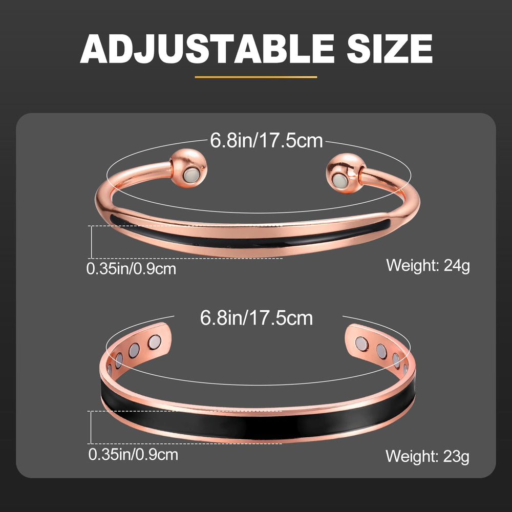 BioMag adjustable copper bracelet fits most wrists with ease