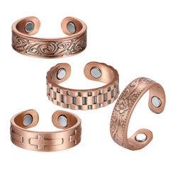 BioMag magnetic ring closeup reveals vintage pattern for daily wear benefits.