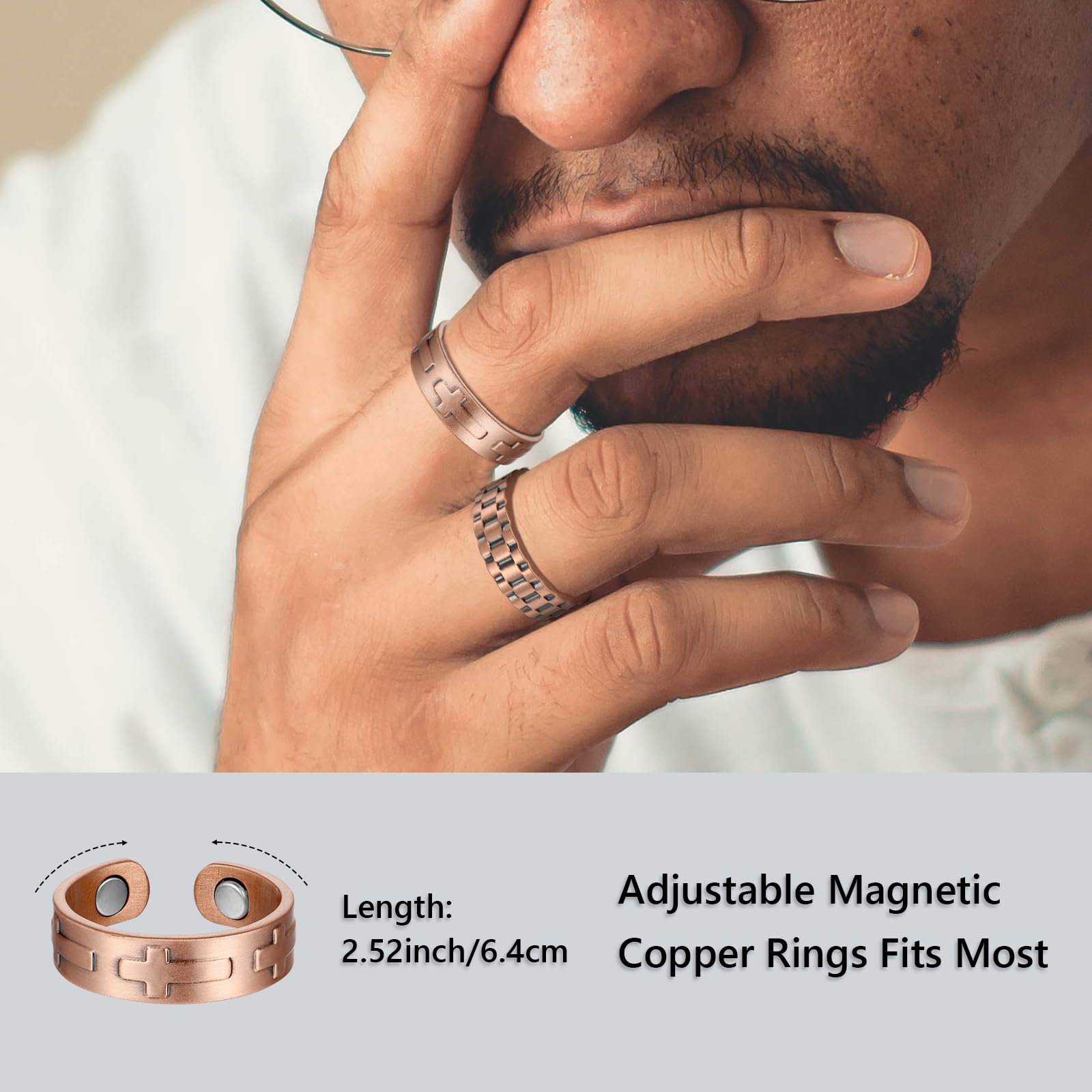 BioMag pure copper ring inner surface shows smooth, comfortable wear.