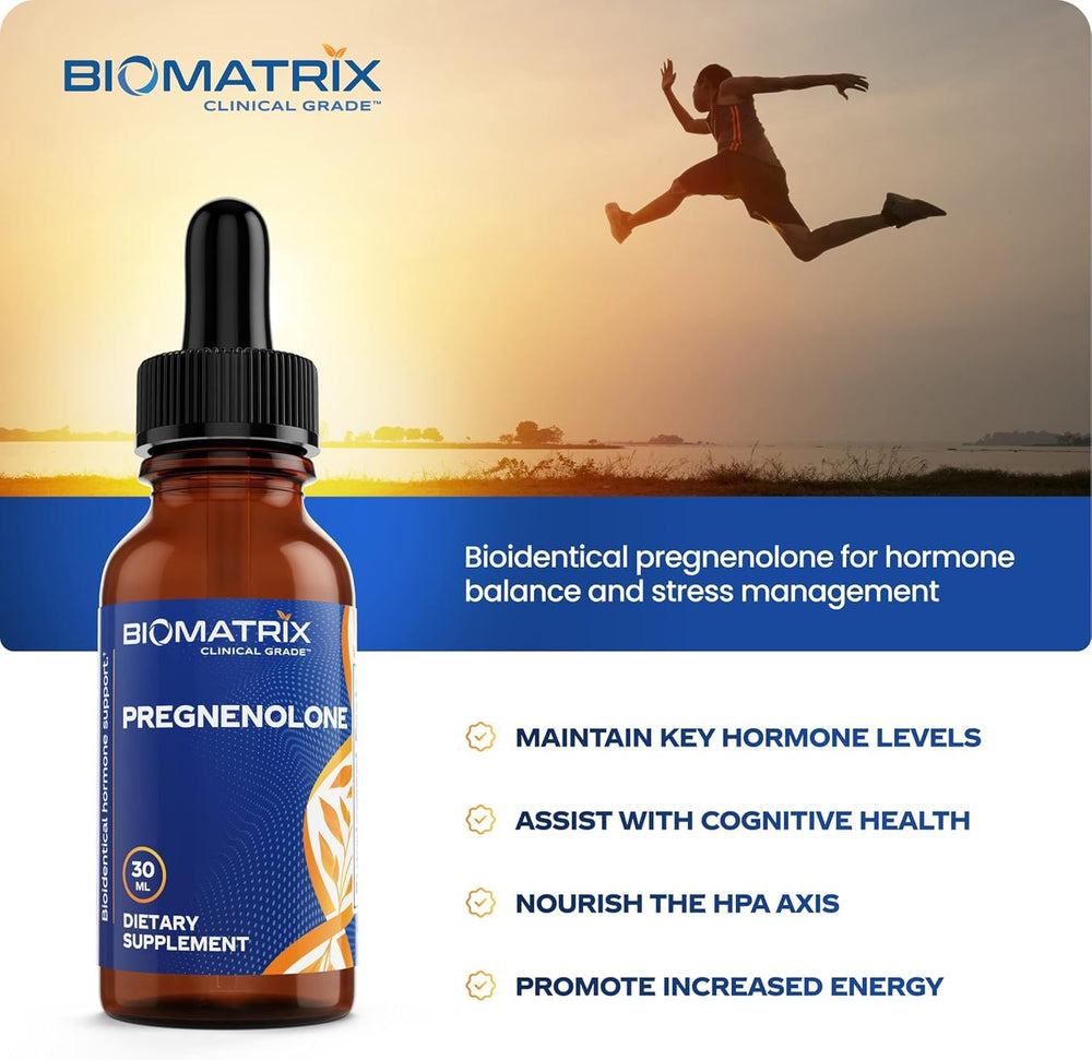 BioMatrix pregnenolone packaging opened for convenient use and resealable storage