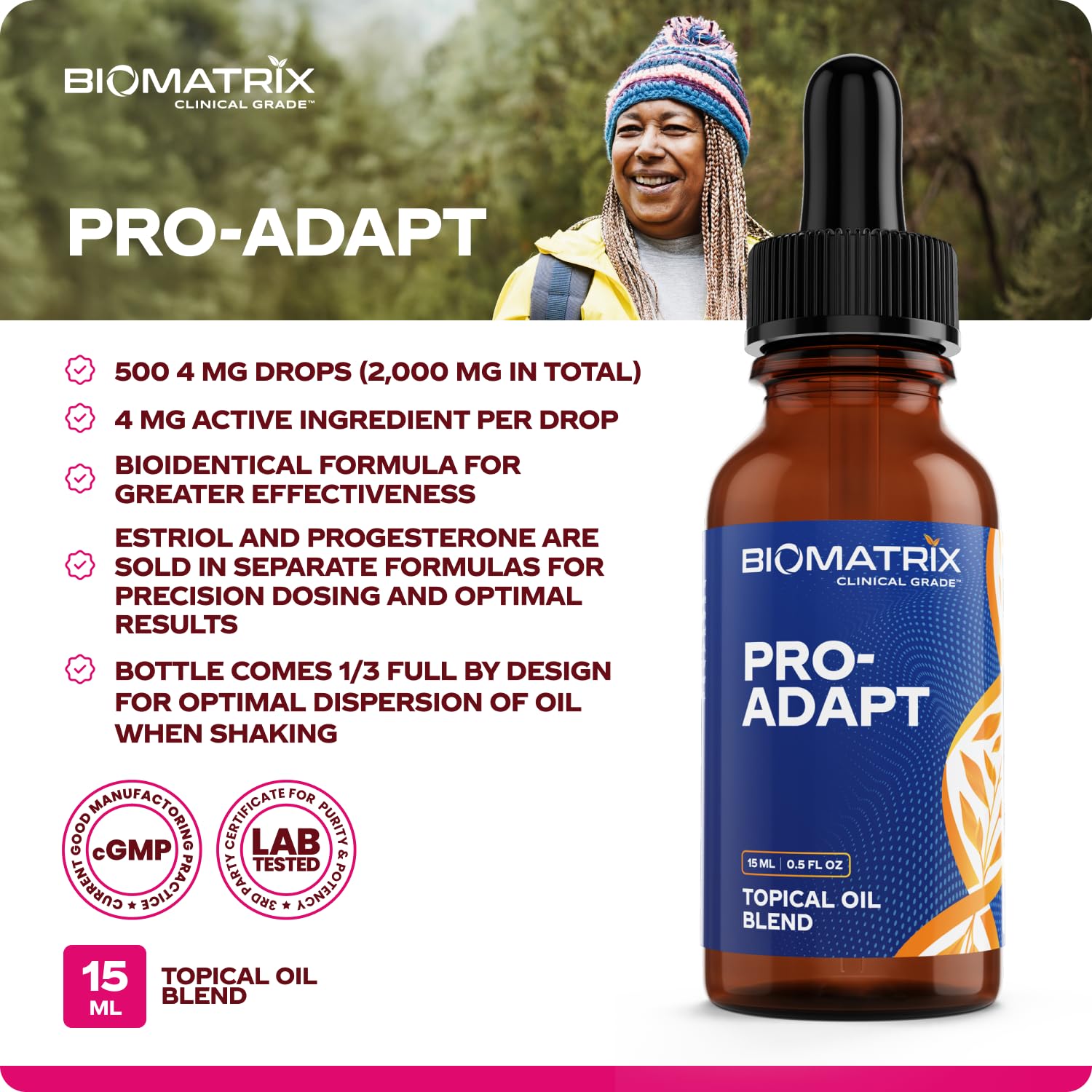 BioMatrix rice bran oil ingredient label reflects clean, simple formulation.