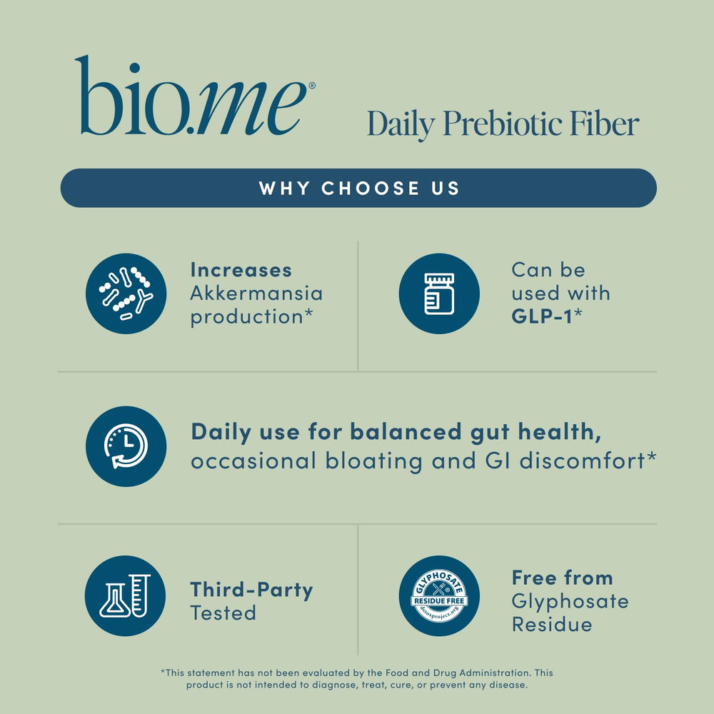 Bio.me Fiber powder being stirred in a cup for easy blending.