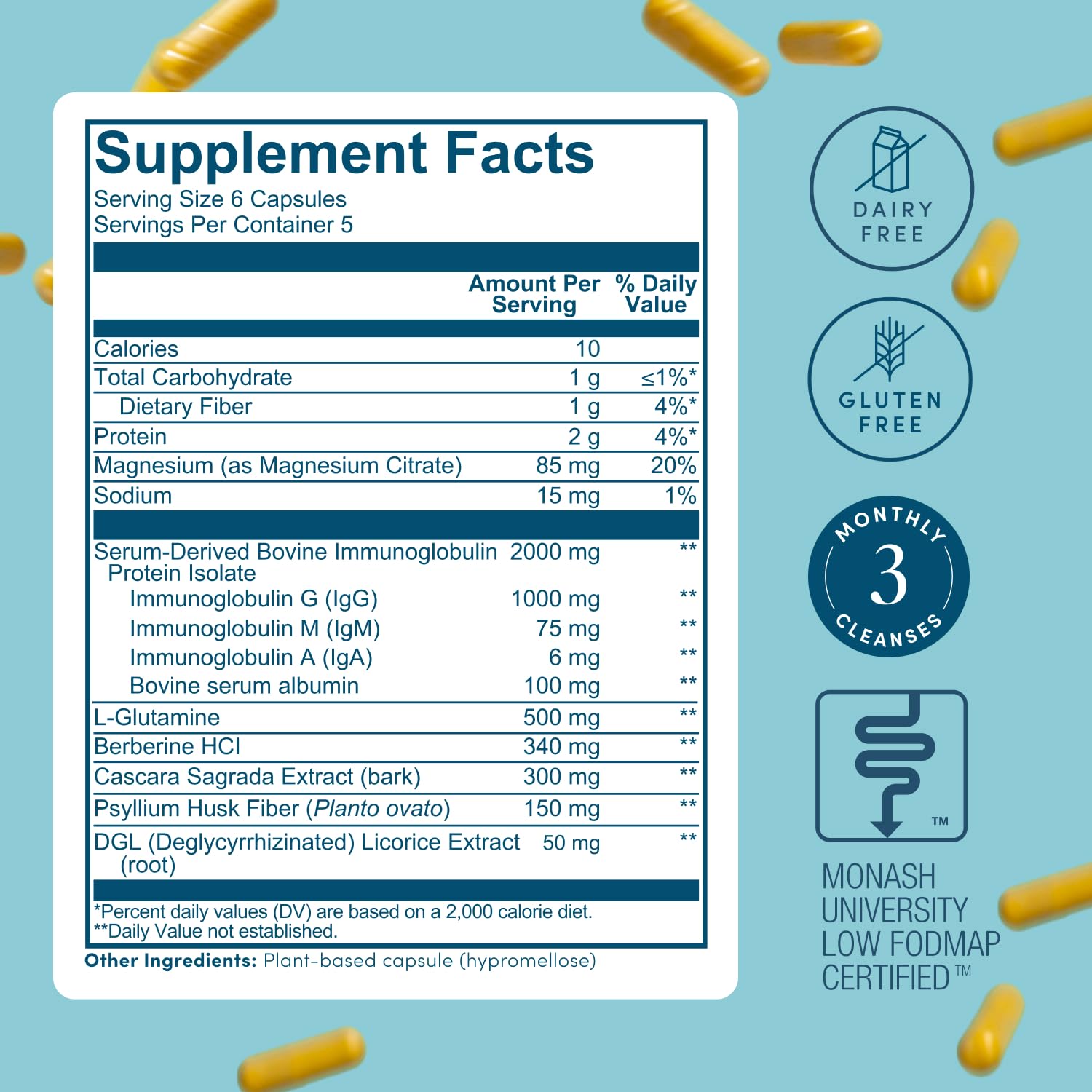 Biome Gut Remedy L-glutamine illustration indicating gut lining support
