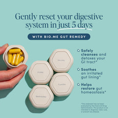 Biome Gut Remedy label closeup highlighting delayed-release capsules