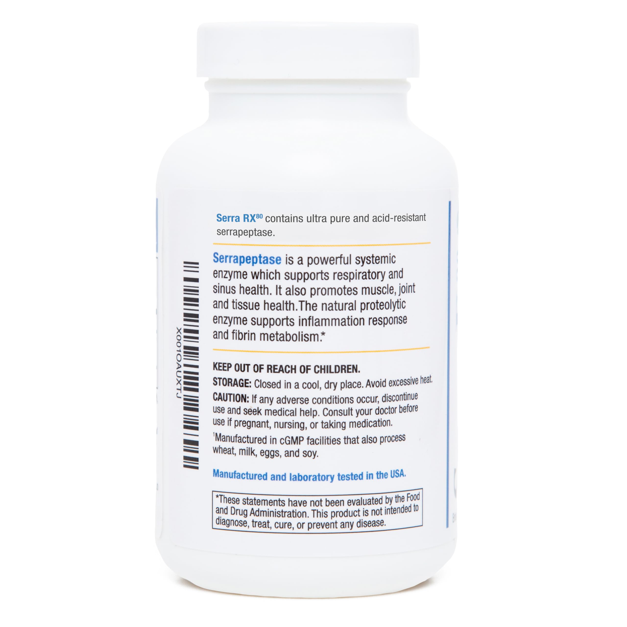 Biomedic Labs RX Serra-RX packaging highlights vegan, non-GMO purity.