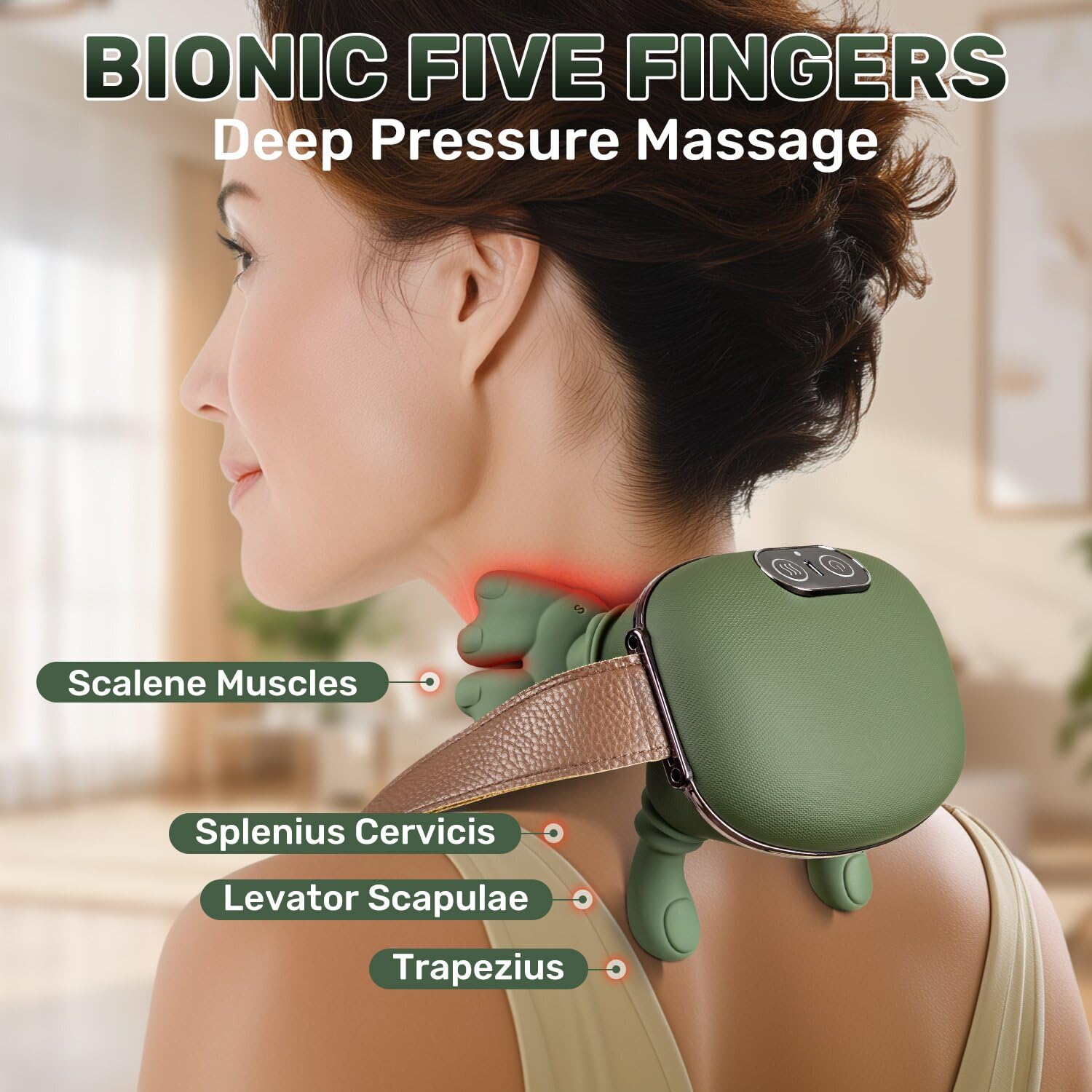 Wearable straps let you secure the massager during work or travel.