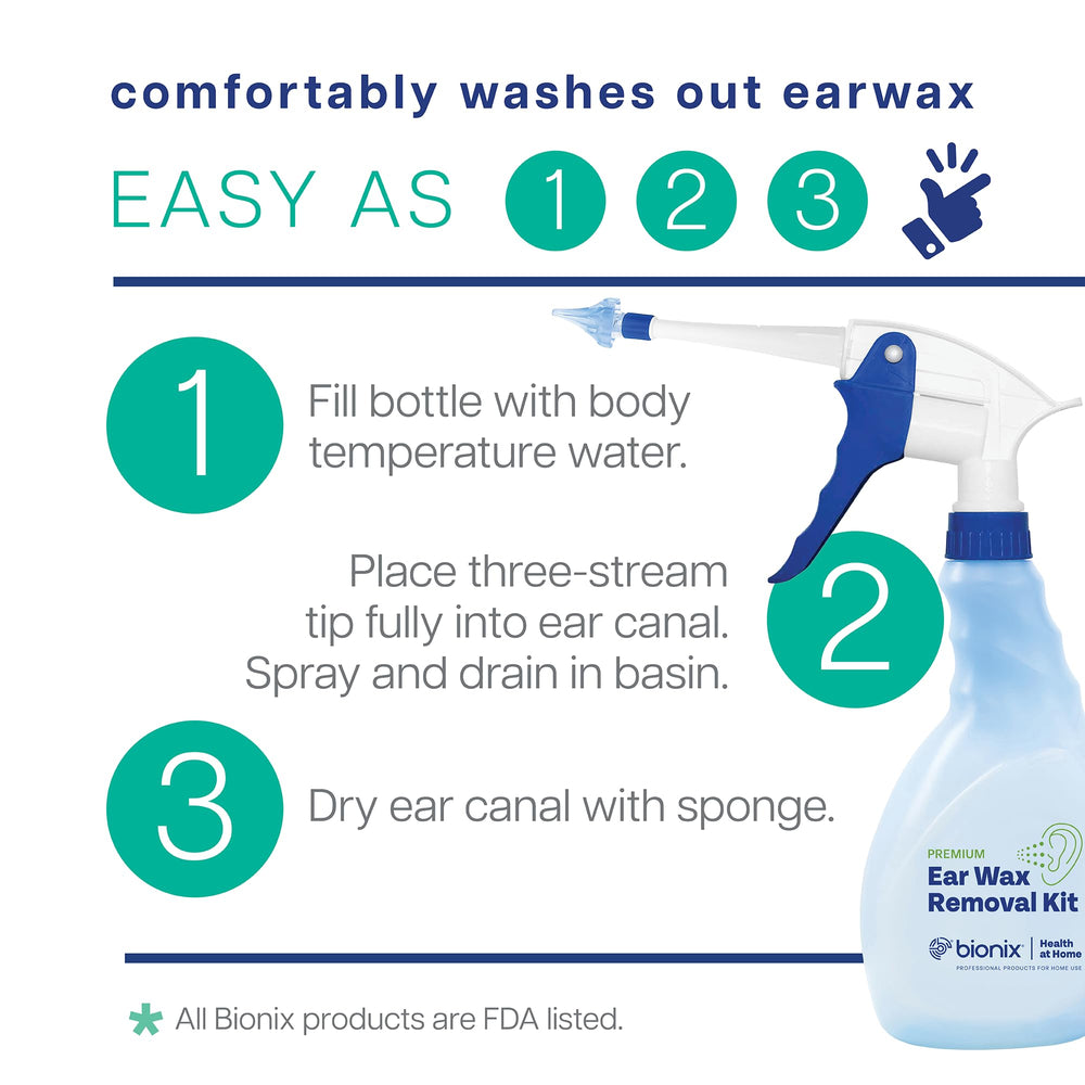 Bionix ear wax removal kit case and tools organized for neat storage and readiness