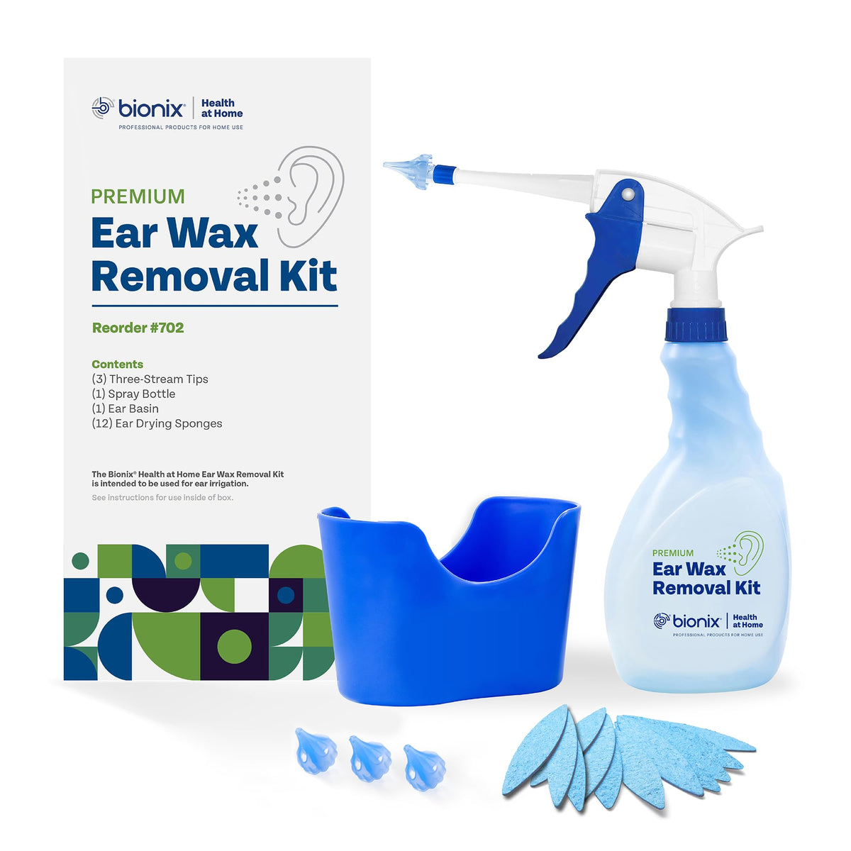Bionix ear wax removal kit contents laid out for quick setup and easy use