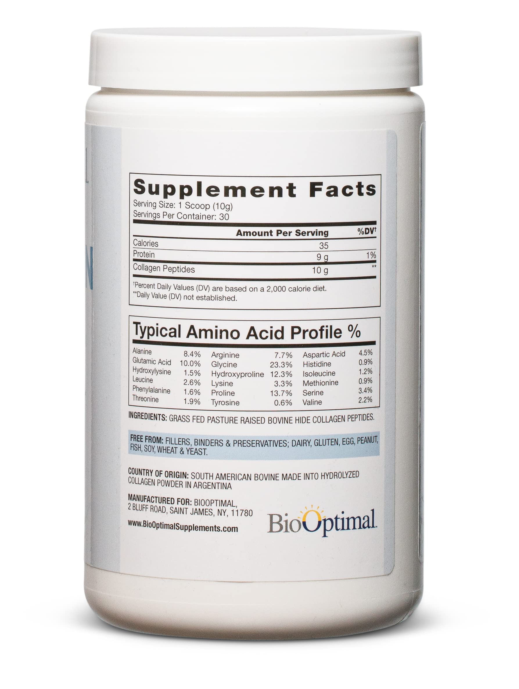 BioOptimal Collagen Peptides powder dissolving in coffee with neutral flavor for daily add-ins.